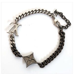 Louis Vuitton Instinct Black and Silver Chain Bracelet